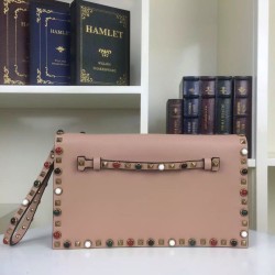 Replica Nude Rockstud Clutch Bag With Multicolored Stones