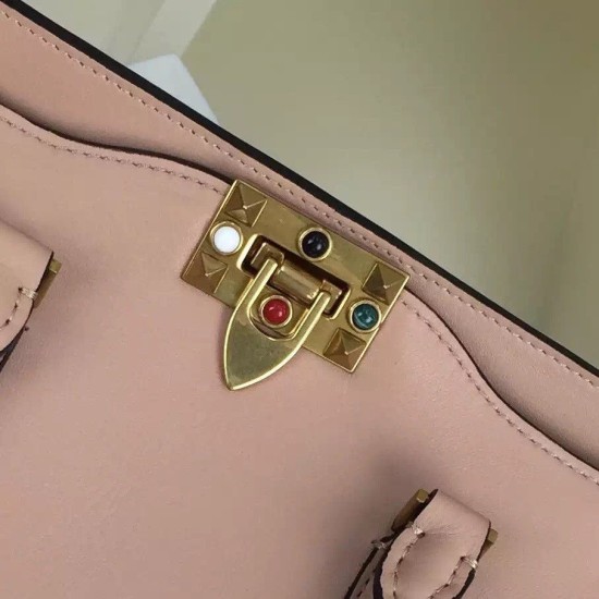 Replica Nude Small Rockstud Handle Bag With Multicolored Stones Replica Nude Small Rockstud Handle Bag With Multicolored Stones