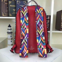 Fake Red Medium Rockstud Backpack With Stones Replica Replica Red Medium Rockstud Backpack With Stones