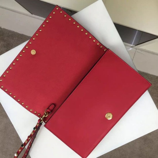 Replica Red Rockstud Clutch Bag With Multicolored Stones Replica Red Rockstud Clutch Bag With Multicolored Stones