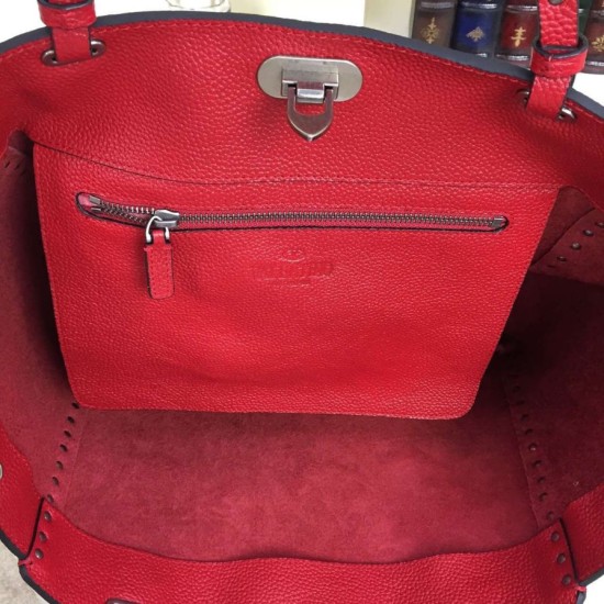Replica Red Rockstud Rolling Medium Tote With Stones Fake Red Rockstud Rolling Medium Tote With Stones Replica