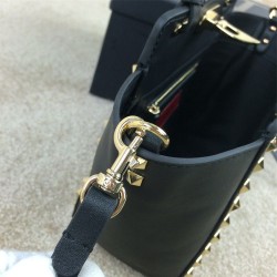 Fake Rockstud Mini Tote In Total Black Replica Fake Rockstud Mini Tote In Total Black Replica