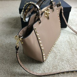 Replica Rockstud Small Tote In Light Brown Calfskin Replica Rockstud Small Tote In Light Brown Calfskin