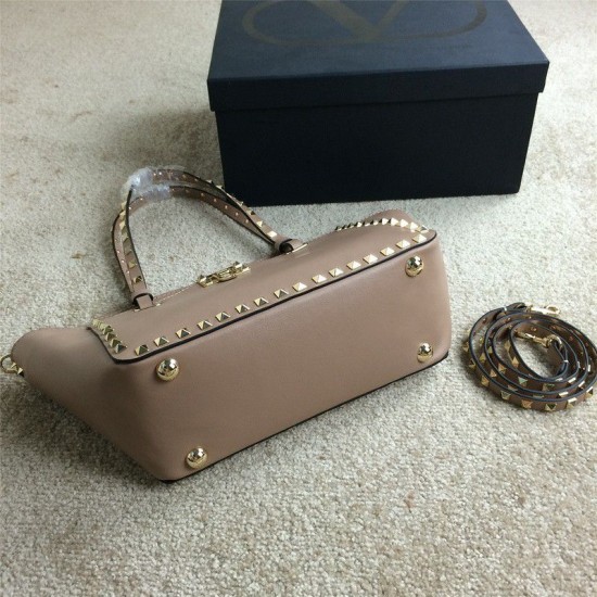 Replica Rockstud Small Tote In Light Brown Calfskin Replica Rockstud Small Tote In Light Brown Calfskin