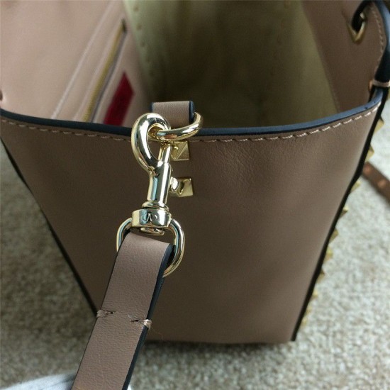 Replica Rockstud Small Tote In Light Brown Calfskin Replica Rockstud Small Tote In Light Brown Calfskin
