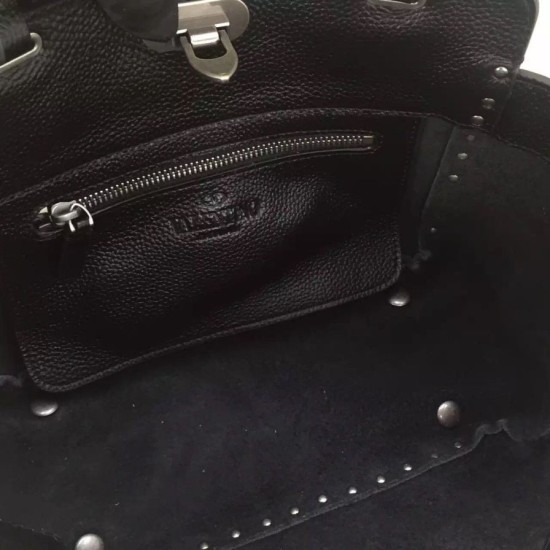 Fake Black Rockstud Rolling Small Tote With Stones Replica Replica Black Rockstud Rolling Small Tote With Stones
