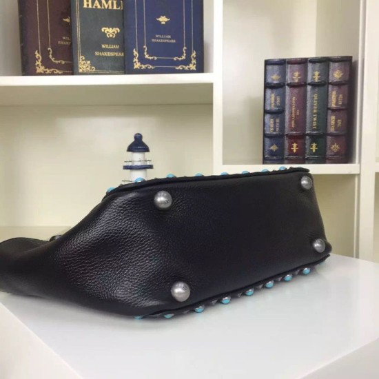 Fake Black Rockstud Rolling Small Tote With Stones Replica Replica Black Rockstud Rolling Small Tote With Stones