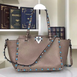 Replica Bronze Rockstud Rolling Small Tote With Stones