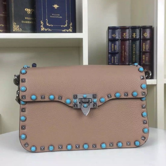 Replica Bronze Rockstud Shoulder Bag With Stones Fake Bronze Rockstud Shoulder Bag With Stones Replica