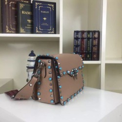 Replica Bronze Rockstud Shoulder Bag With Stones Fake Bronze Rockstud Shoulder Bag With Stones Replica