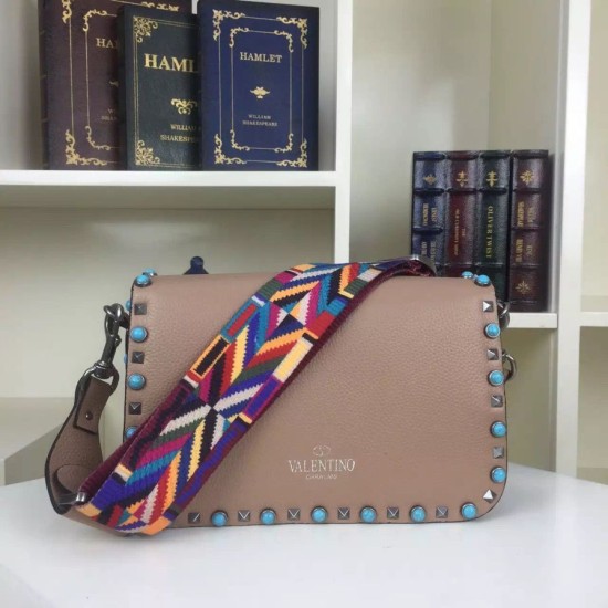 Replica Bronze Rockstud Shoulder Bag With Stones Fake Bronze Rockstud Shoulder Bag With Stones Replica