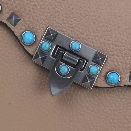 Replica Bronze Rockstud Shoulder Bag With Stones Fake Bronze Rockstud Shoulder Bag With Stones Replica