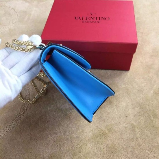 Replica Small Chain Shoulder Bag In Light Blue Calfskin Replica Small Chain Shoulder Bag In Light Blue Calfskin
