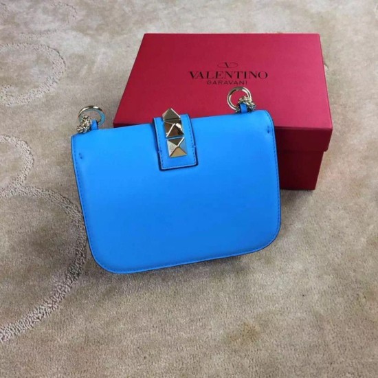 Replica Small Chain Shoulder Bag In Light Blue Calfskin Replica Small Chain Shoulder Bag In Light Blue Calfskin