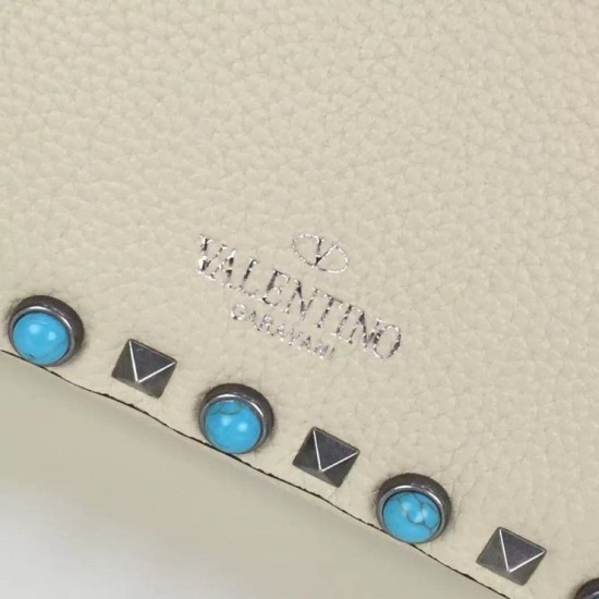 Replica White Rockstud Camera Bag With Stones Fake White Rockstud Camera Bag With Stones Replica