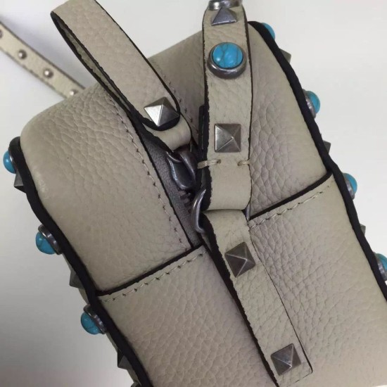 Replica White Rockstud Camera Bag With Stones Fake White Rockstud Camera Bag With Stones Replica