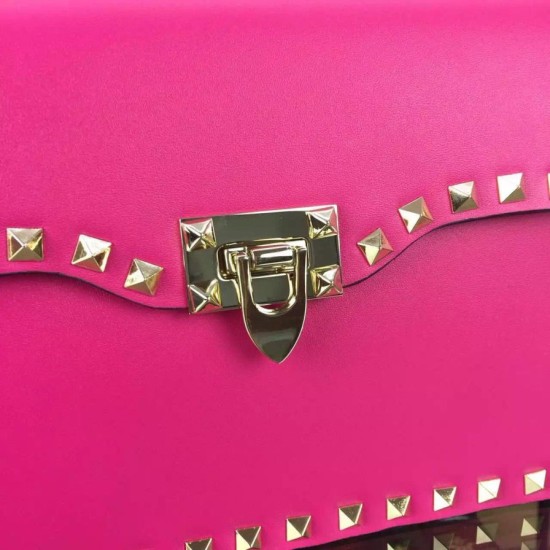 Fake Bi-colour Rockstud Rose Red Shoulder Bag Replica