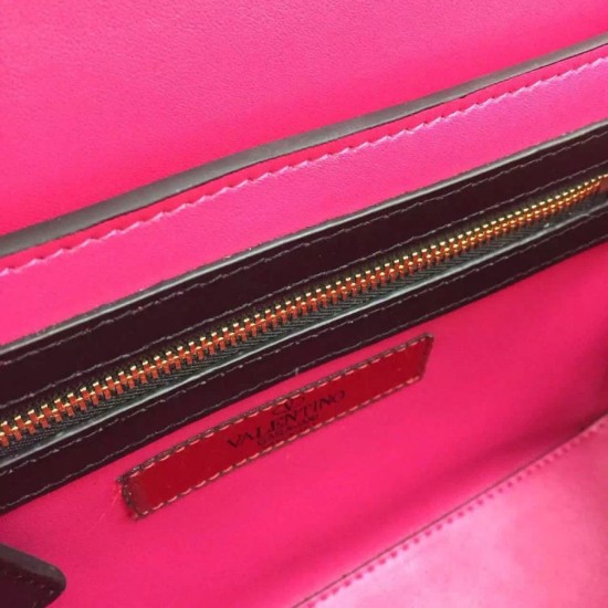 Fake Bi-colour Rockstud Rose Red Shoulder Bag Replica