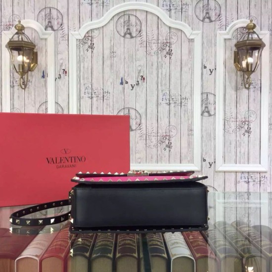 Fake Bi-colour Rockstud Rose Red Shoulder Bag Replica