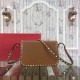 Replica Rockstud Shoulder Bag In Brown Calfskin
