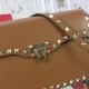 Replica Rockstud Shoulder Bag In Brown Calfskin