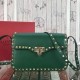 Replica Rockstud Shoulder Bag In Green Calfskin