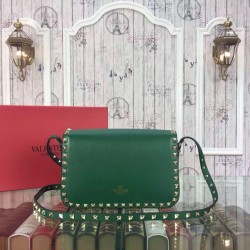 Replica Rockstud Shoulder Bag In Green Calfskin Replica Rockstud Shoulder Bag In Green Calfskin