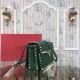 Replica Rockstud Shoulder Bag In Green Calfskin