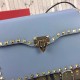Replica Rockstud Shoulder Bag In Light Blue Calfskin