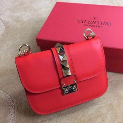 Replica Small Chain Shoulder Bag In Red Calfskin