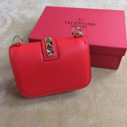Replica Small Chain Shoulder Bag In Red Calfskin